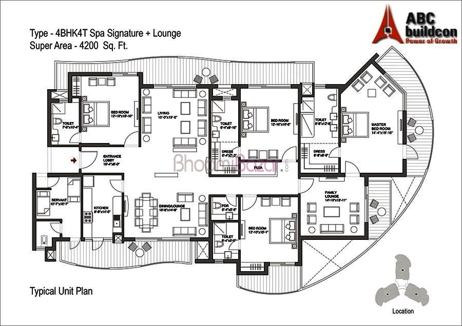 Bestech Park View Grand Spa 4 BHK+SR+FL 4200 Sq.ft for Sale